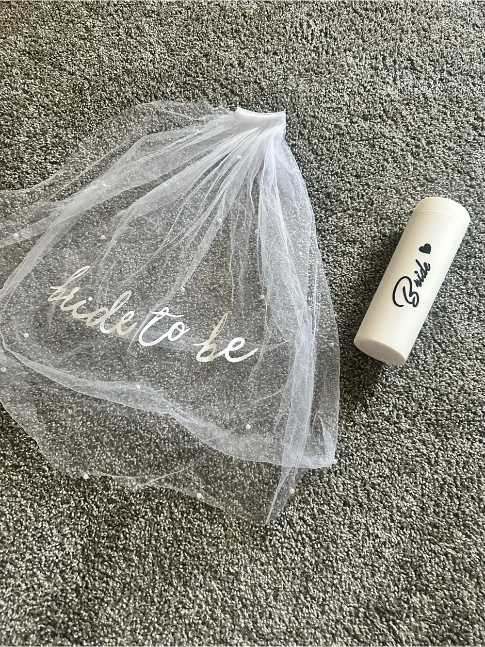 Bride to be veil and bride cup